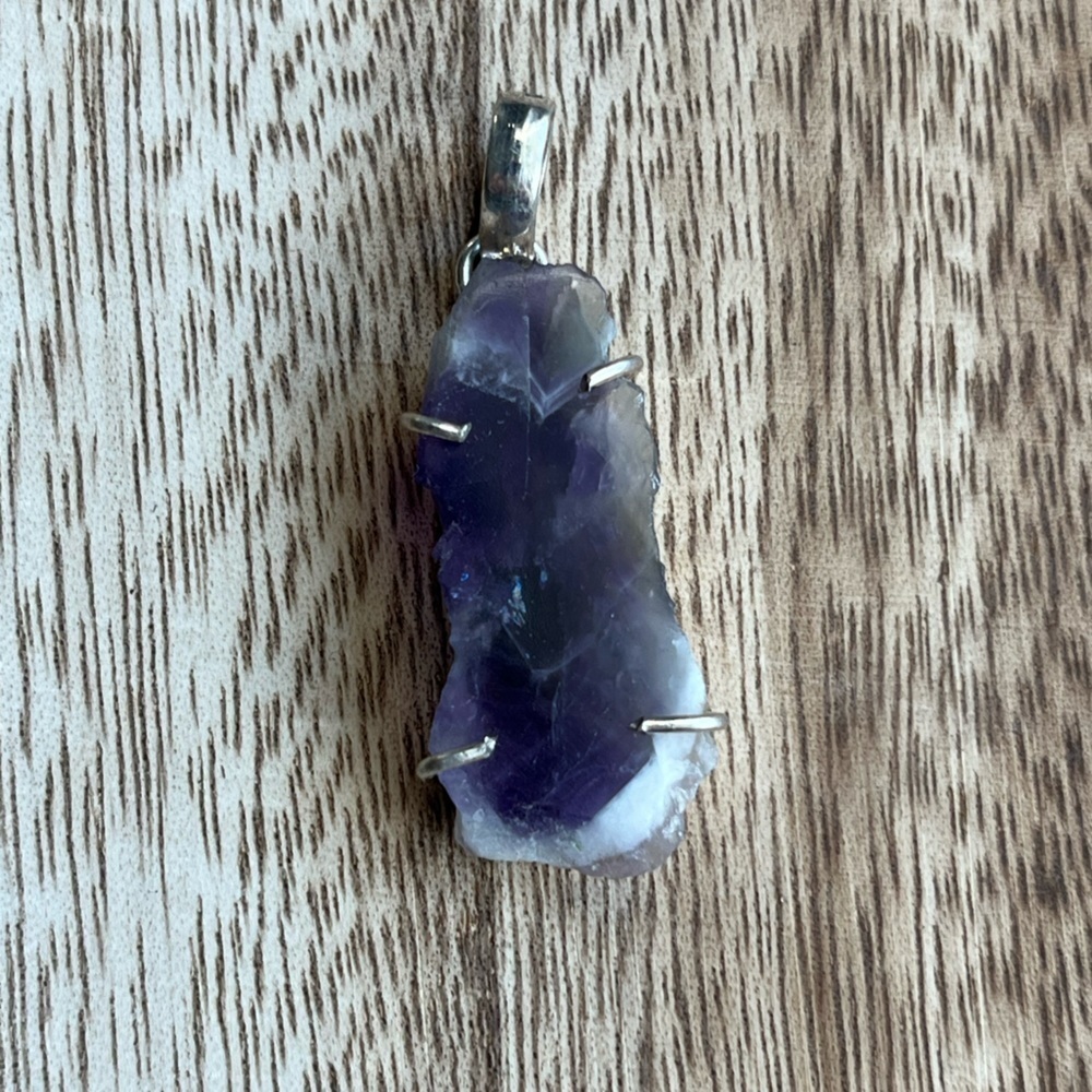 Chevron Amethyst Pendant
